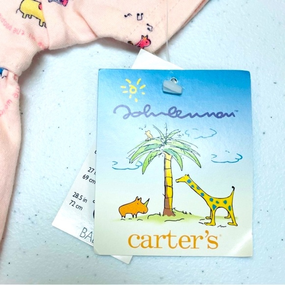 Vintage New Carters Dress Girls 3-6M John Lennon Imagine Cotton Animals Summer - Picture 4 of 5